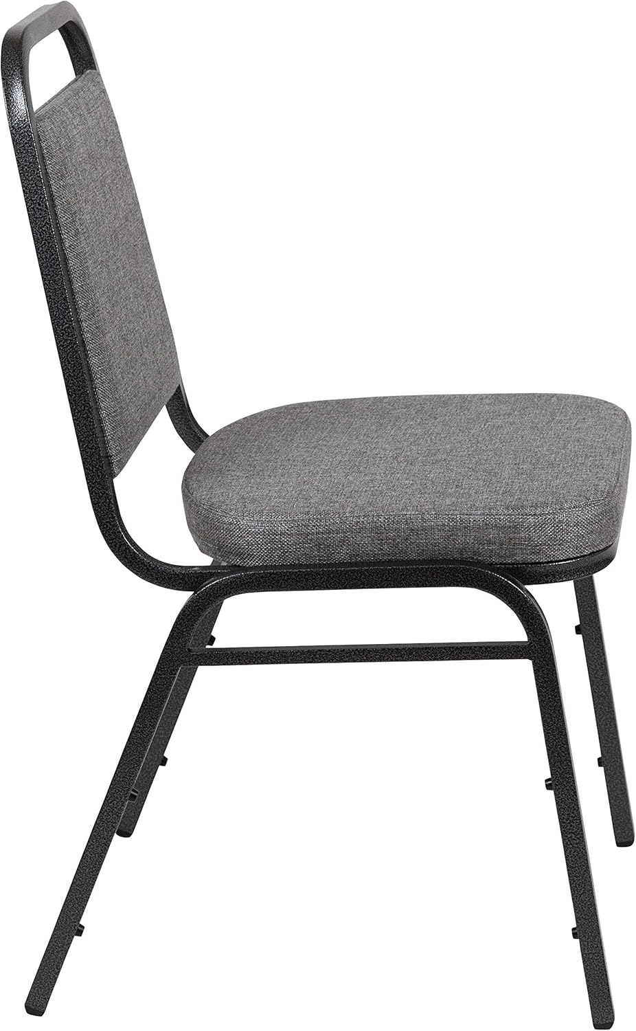 BizChair HERCULES Series Trapezoidal Back Stacking Banquet Chair with 2.5" Thick Seat in Gray Fabric - Silver Vein Frame