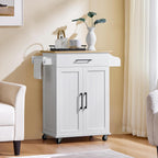 Yaheetech Kitchen Cart with Drawer, Kitchen Island on Wheels with Storage Rack & Cabinets, Microwave Cart for Kitchen with Storage, Rolling Coffee Cart Station, White