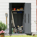 EHHLY Heavy Duty Tall Storage Cabinet Outdoor Weatherproof, 28 Cuft Garage Storage Cabinet with 4 Adjustable Shelves, Lockable Kitchen Pantry Closer Organizer, 31Wx23Lx66H, Sage Grey