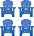 Little Tikes Kids Garden Chair 4 Pack in Blue, Outdoor Toddler Activity Adirondack Chairs for Picnic, Garden, Patio, Backyard & Beach, Outdoor Chair Set