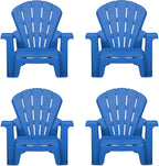 Little Tikes Kids Garden Chair 4 Pack in Blue, Outdoor Toddler Activity Adirondack Chairs for Picnic, Garden, Patio, Backyard & Beach, Outdoor Chair Set