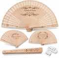 Personalized Wedding Fans for Guests Bulk– Custom Wooden Handheld Folding Fans for Wedding Favors, Baby Showers & Birthday & Party Gifts | Favors for Guests with Organza Bags & Tassels (30Pcs)