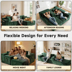Bashaw 108" Cloud Sectional Boneless Couches Sofa with Chaise, Modular L-Shape Couch Deep Seat Memory Foam Compressed Sofa for Living Room