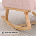 HCHAIRH Nursery Rocking Chair,Wingback Nursery Rocking Chairs,Nursing Glider Rocker Chair with High Back for Living Room Bedroom(Teddy Pink)