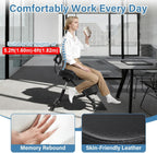 Ergonomic Kneeling Chair with Back Support, Height Adjustable Stool for Home and Office, PU Kneeling Chair for Desk to Relieve Back Discomfort, Thick Moulded Foam Cushions Brake Casters