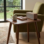 FORAOFUR Small Side Table, Modern Short End Table with Wooden Legs, Easy to Assemble Mini Living Room Table for Sofa Bedroom, Minimalist Bedside Furniture for Small Apartments and Limited Spaces Brown