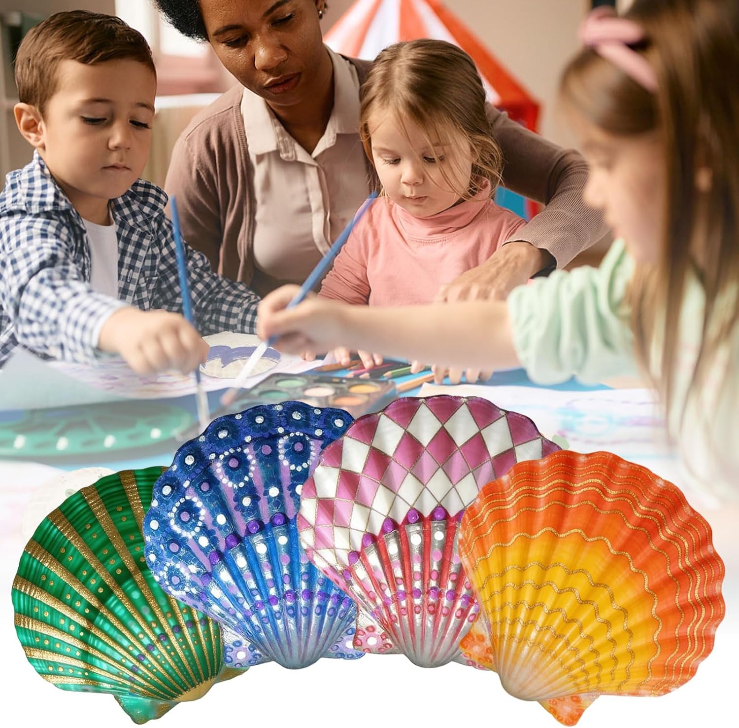 60PCS Large Scallop Shells for Crafts 4-4.3 inch Clam Shells for Decoupage Beach Natural White Seashells Bulk from Sea Beach for DIY Crafts Decorating Painting Crafting Home Wedding Decor