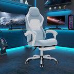Computer Chair Gaming Ergonomic High Back Office Chairs for Adults Massage Lumbar Comfortable Leather Adjustable Swivel PC Video Game Gamingchair with Footrest