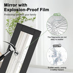 Bifold Doors 48" x 80" Opening, Mirrored Bifold Closet Door with Hardware Kit, Interior Bi Fold Door for Closet/Pantry/Laundry, Folding Barn Doors Panels, Easy to Install, Black