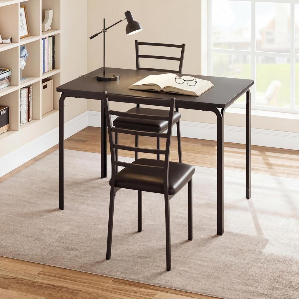 Dining Table Set for 4, 5 Piece Kitchen Table and Chairs Set with Upholstered Thick Cushion, Space Saving Dinette Set with Metal Frame for Small Spaces, Apartment, Breakfast Nook