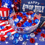 200 Pcs Fake Diamonds Blue Red Clear 3/4 Inch Acrylic Gems Independence Day 4th of July Patriotic Decor Aquarium Fish Tank DIY Craft Vase Fillers for Table Centerpieces Memorial Day Decor