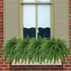 Dkaltm Artificial Boston Fern Bush- Set of 2 Large Artificial Ferns for Outdoors, 45Inch Large Faux Ferns, Suitable for Office & Living Room Decor, 55Branches for Each Bouquet