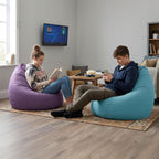 Gouchee Home Easy Collection Contemporary Polyester Upholstered Oversized Bean Bag Chair, Emerald