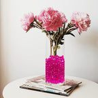 Super Z Outlet Fuchsia Acrylic Round Diamond Crystals Treasure Gems for Table Scatters, Vase Fillers, Event, Wedding, Birthday Decoration Favor, Arts & Crafts (1 Pound, 240 Pieces)