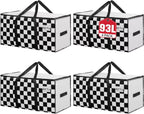 BETU 4 Pack Moving Bags Moving Storage College Dorm Camping Packing Travel PE Heavy Duty, Sturdy Handle, Zipper Large Storage Tote Bag Moving Boxes Box Alternative - White Plaid 29L x 15W x 15H