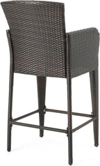 Christopher Knight Home Anaya 45" Wicker Barstools, 4-Pcs Set, Multibrown