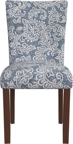 HomePop Classic Parsons Dining Chair -Denim Jacobean Print (Set of 2)