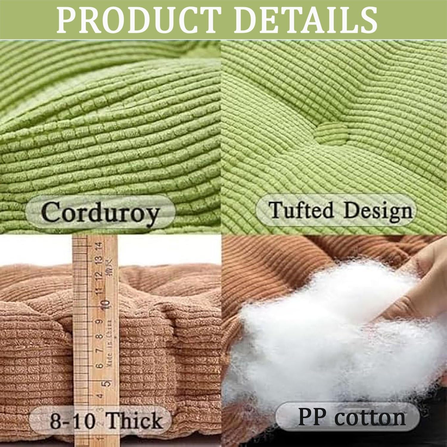 Bench Cushion for Outdoor/Indoor Furniture,8-10cm Thick Garden Bench Pad Cushions 90/100/120/150/180cm×30/35/40/50cm,for Bay Windows,Long Chairs,Sofas&Porch Furniture(Beige,69x22in)