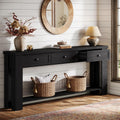Tribesigns 70.9-Inch Long Console Table with 3 Drawers, Farmhouse Entryway Table with Storage, Rectangular Narrow Sofa Table Behind the Couch, Accent Table for Hallway, Living Room, Entry, Black