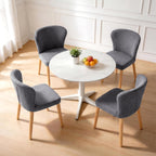 Dining Chairs Set of 4, Mid Century Modern Fabric Upholstered Dining Room Chairs, Kitchen Chairs for Dining Room, Kitchen, Apartment, Gray