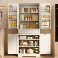 Gizoon 71" Tall Kitchen Pantry Cabinet with Doors and Adjustable Shelves, Pantry Storage Cabinet with Drawer Freestanding Organizer for Small Kitchen Bathroom Laundry Room, Painted White