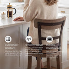 Signature Design by Ashley Pinnadel Bar Stool, Swivel Counter Height Stool Chair With Faux Leather Seat, Wood and Metal Frame for Kitchen Island With Seating, Light Brown