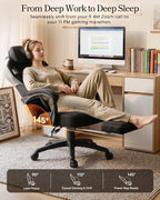 Dowinx Big and Tall Gaming Chair with Footrest, Black | Breathable woven fabric with lumbar support and extra-wide seat back; big-and-tall frame fits larger, heavier users.