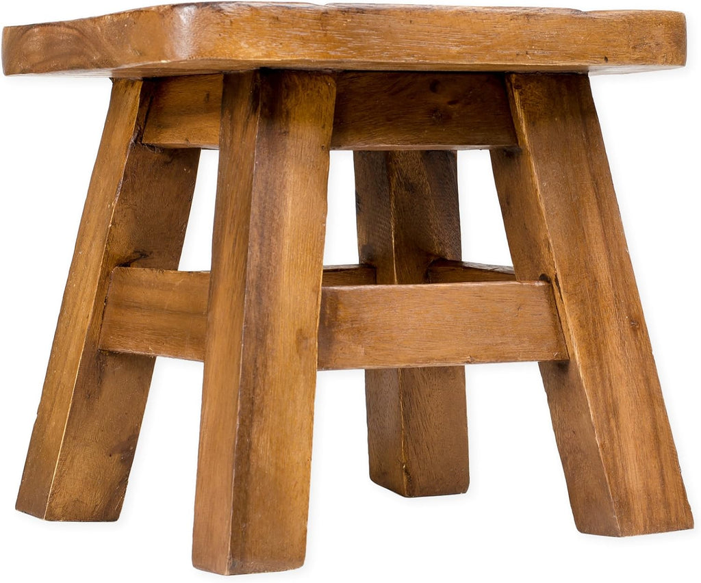 Sea Island Imports Buck Deer Design Hand Carved Acacia Hardwood Decorative Short Stool