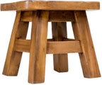 Sea Island Imports Buck Deer Design Hand Carved Acacia Hardwood Decorative Short Stool