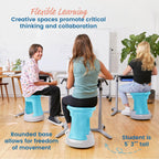 ECR4Kids Active Storage Wobble Stool, 18in Seat Height, Children's Furniture, Cyan/Light Grey