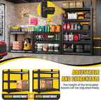 Garage Shelving Heavy Duty, 3000LBS Garage Shelves, 5-Tier Adjustable Metal Shelving Unit, Garage Storage Shelves, Utility Storage Rack Shelf，Shelves for Garage Storage, 72" H×59" W×19.7" D