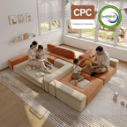 Acanva Modular Kids Play Couch for Playroom Bedroom, Children Sectional Sofa Bed, Toddler Furniture, Convertible Floor Cushion, Mix-Color