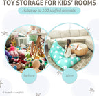 Butterfly Craze Kids Bean Bag Chair Cover - Zippered Plush Toy Organizer & Stuffed Animal Storage - Cozy Floor Lounger & Bean Bag Chairs for Kids - Aqua Polka Dots, 50 x 30 x 35 in