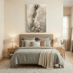 IUI Modern Floral Woman Canvas Wall Art, Elegant Botanical Portrait Prints, Romantic Feminine Artwork Decor for Bedroom, Living Room, Vanity - 24" x 36"