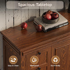 Sideboard Buffet Cabinet with Storage, 63" Large Credenza Kitchen Storage Cabinets with Drawer and Door, Wood Coffee Bar Table with Adjustable Shelf for Living Room, Kitchen, American Retro, Brown