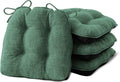 IPYNBAP Chair Cushions for Dining Chairs Set of 4, Kitchen Chair Cushions, Chair Pads with Ties Non Slip Backing, Christmas Room Decor, Tufted Memory Foam Seat Cushion 4 Pack, 15.5x15.5x4, Dark Green