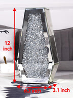 Flower Vase Crushed Diamond Vases for Decor Silver Mirror Vases for Centerpieces, Bling Crystal Decorative Glass Vase for Home Decor, 12 Inch - Can’t Hold Water