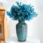 Unique Ceramic Flower Vase, Modern Home Decor for Living Room, Tables, Shelves & Enterways,11Inch Tall Glaze Blue Vase Gift for Housewarming, Wedding, Birthday