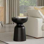 SIMPLIHOME Toby Metal Table - 18 inch Wide Solid Iron Drum Accent Table in Antique Copper, Industrial Side or End Table for Living Room, Bedroom or Entryway with Sculptural Design, Assembled