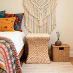 Vine Woven Stool Household Small Apartment Small Stool,Boho for The Living Room, Bedroom, Nursery, Patio, Lounge