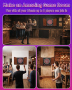 Electronic Dart Board with Cabinet Set, Dartboard with 8-Player Color Light | 3 Large LCD Displays with 34 Games, Automatic Scoring, 12 Darts+100 Tips, Great Gift for Man Cave Game Room Home Bar