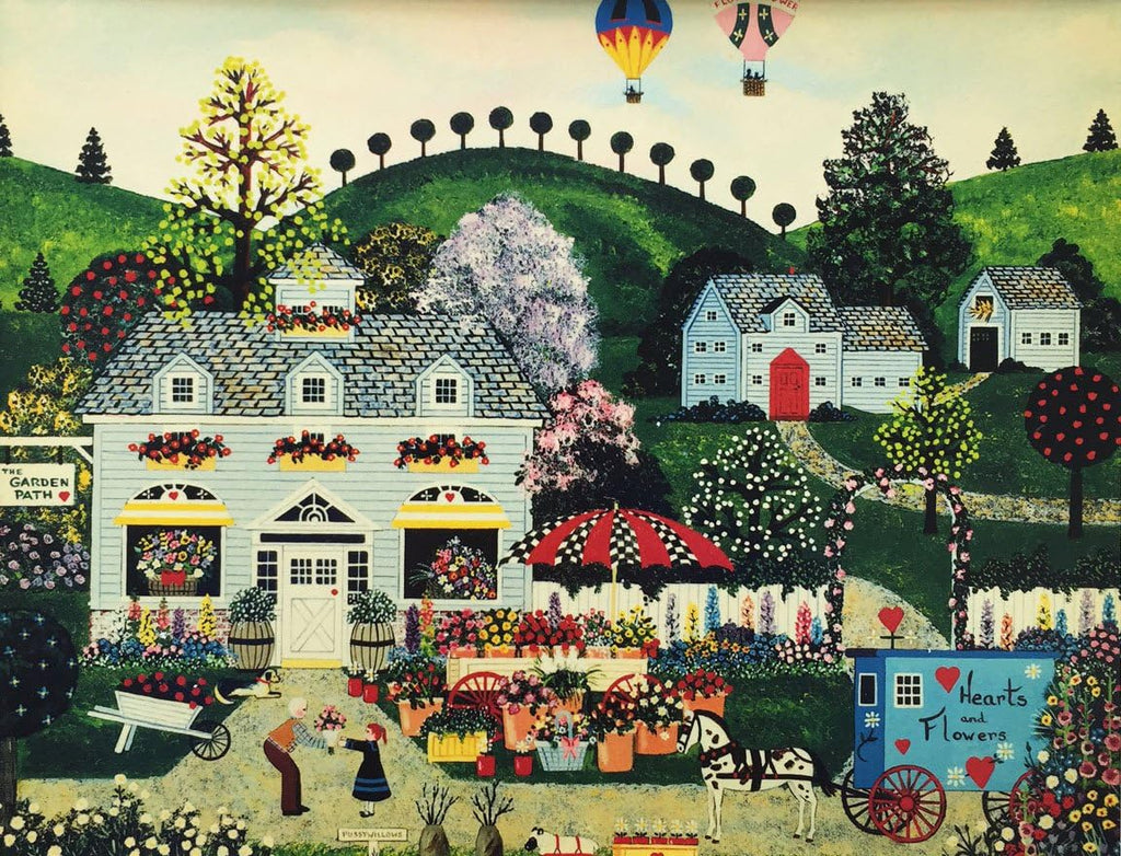 Jane Wooster Scott "A Profusion Posies Newly Custom Framed SERIGRAPH Art Americana Framed Size is Approx. 17" x 19.5" Image Size is Approx. 8.5" x 11"
