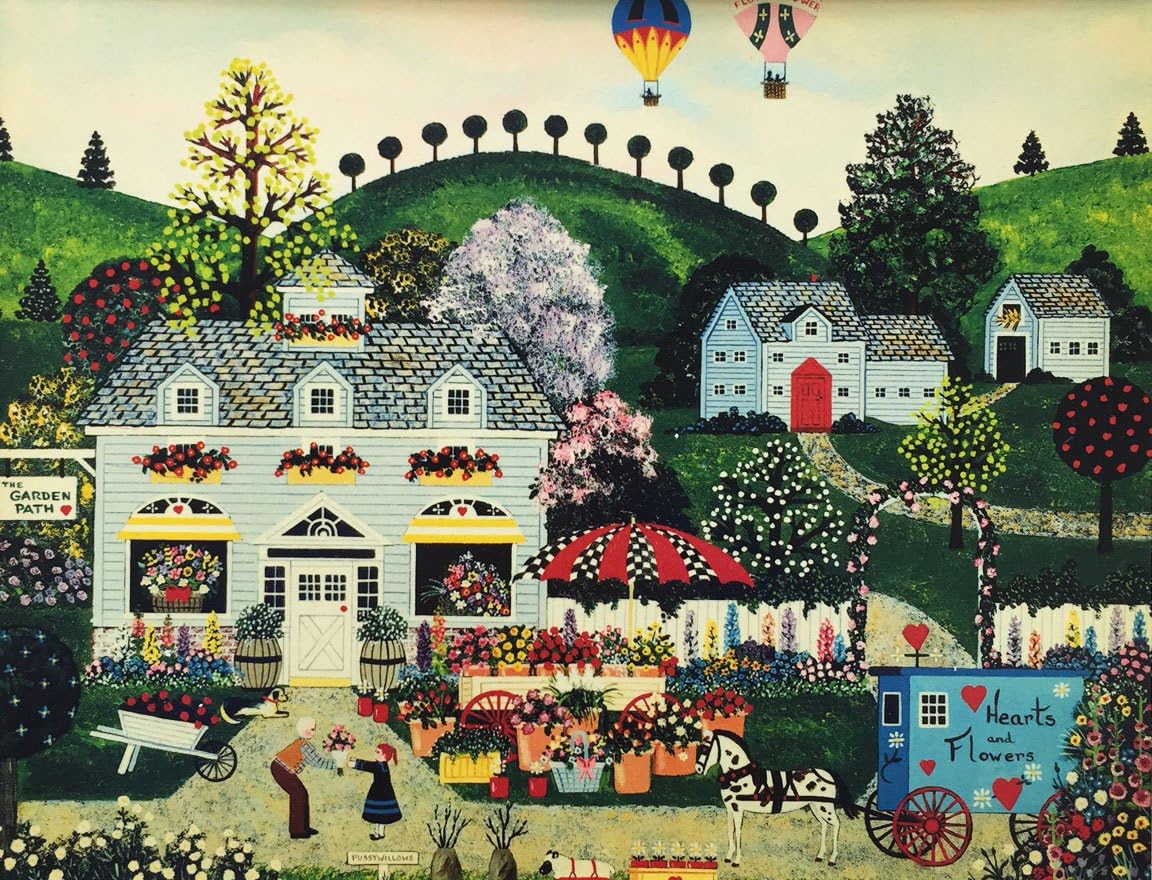 Jane Wooster Scott "A Profusion Posies Newly Custom Framed SERIGRAPH Art Americana Framed Size is Approx. 17" x 19.5" Image Size is Approx. 8.5" x 11"