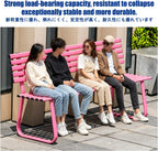 Outdoor Benches, Patio Benches for Outdoors, Features a Cast Iron Frame with Strong Load Bearing Capacity, Making It Suitable for Gardens and Courtyards.(Green,Backless)
