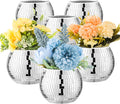 6 Pcs Disco Ball Vase Disco Ball Planter for Centerpieces Disco Ball Decor Flower Vase with Silver Mirror Glass for Wedding, Birthday, Party (3" X 4")