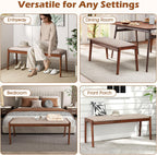 Giantex 45" Upholstered Entryway Bench with Rubber Wood Legs & Fabric Padded Seat, 400Lbs Capacity, Farmhouse Dining Bench for End of Bed, Hallway, Bedroom, Kitchen, Dining Room, Beige