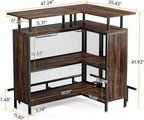 LITTLE TREE Home Bar Unit Mini Liquor Table Cabinet