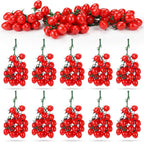Ripeng 10 Pack Artificial Cherry Tomatoes 7.09" Long Artificial Fruit Lifelike Simulation Tomato Red Tomatoes Decoration Fake Tomato Faux Fruit Fake Vegetables Props for Home Kitchen Cabinet Decor