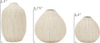 Creative Co-Op White Stoneware Vases with Textured Black Polka Dots (Set of 3 Sizes)