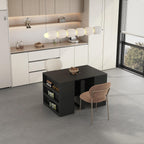 Extendable Console Kitchen Table with Extension Leaves,Black Extendable Dining Room Table for 12 Person, 27.5'' to 123'' Expandable Dining Table for Living Room Office,Extendable Desk for Small Space